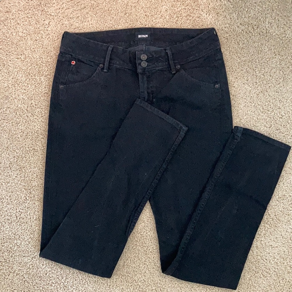 Hudson Jeans Collin Flap Skinny Black Jeans
